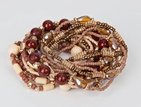 SPUNKYsoul Beaded Stretch Bracelet Set – Multi-Piece Stackable Fashion Bracelet Collection, Elastic Fit, Minimalist Boho Jewelry for Everyday Wear in Saudi Arabia