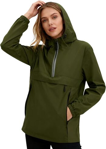 HALO RAIN Women's Waterproof Rain Jacket Lightweight Packable Hooded Pullover Raincoat for Hiking Golf Running in Saudi Arabia