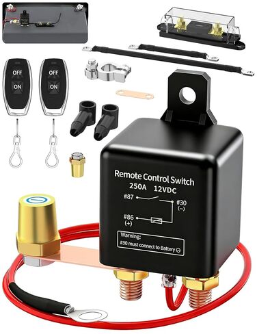 Remote Battery Disconnect Switch 12v, 250A Negative Battery Cut Off Switch Anti-Theft Kill Switch Kit Prevent Battery Drain for Car Truck, RV Auto, Boat,Vehicle etc in Saudi Arabia