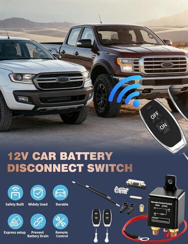 Remote Battery Disconnect Switch 12v, 250A Negative Battery Cut Off Switch Anti-Theft Kill Switch Kit Prevent Battery Drain for Car Truck, RV Auto, Boat,Vehicle etc in Saudi Arabia