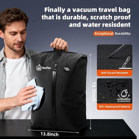 Vacuum Sealed Travel Bags with Rechargeable Electric Pump – Space Saving Compression Packing Bags for Clothes, Suits, and Travel Essentials –(Set of 2) in Saudi Arabia