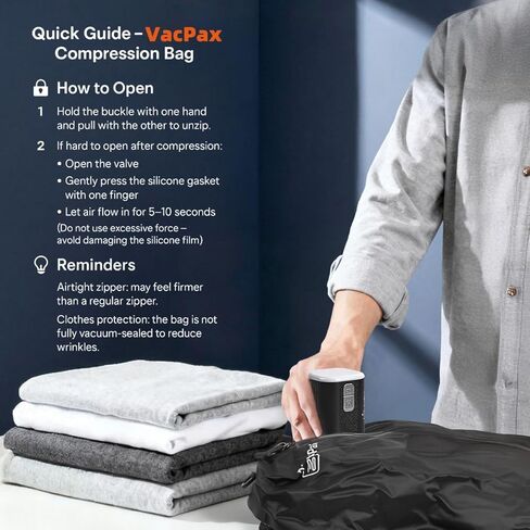 Vacuum Sealed Travel Bags with Rechargeable Electric Pump – Space Saving Compression Packing Bags for Clothes, Suits, and Travel Essentials –(Set of 2) in Saudi Arabia