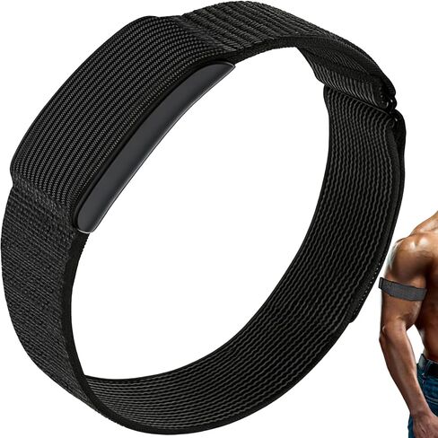 حزام Yesxing لحزام Amazfit Helio - أحزمة بديلة من النايلون قابلة للتعديل للعضلة ذات الرأسين/الذراع/الكاحل 38 سم لتتبع اللياقة البدنية، تصميم آمن بخطاف وحلقة، مريح للتمرين والجري واليوجا in Kuwait