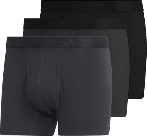 adidas Mens Luxe Underwear (3-Pack) Boxer Briefs or Trunks, Premium Ultra Soft Comfort in Saudi Arabia