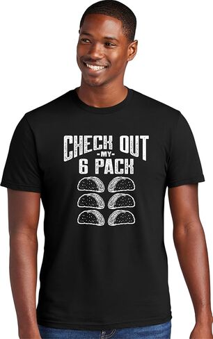 Go All Out Adult Check Out My 6 Pack Tacos Funny Deluxe Soft T-Shirt in Saudi Arabia