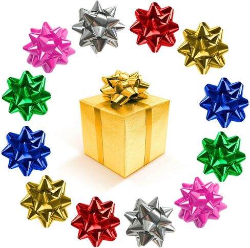 YAOFAR 150pcs 1 Inch Mini Gift Bow 6 Color 1" Wrap Bow Self Adhesive for Small Presents Wrapping Christmas Birthday Holiday Party Decor (1in) in Saudi Arabia