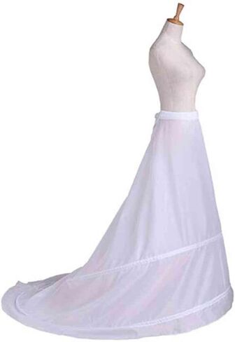تنورة WOWBRIDAL للسيدات بيضاء بطول 2 أطواق بطول الأرض لحفلات الزفاف كرينولين تنورة تحتية حورية البحر زلات in Kuwait