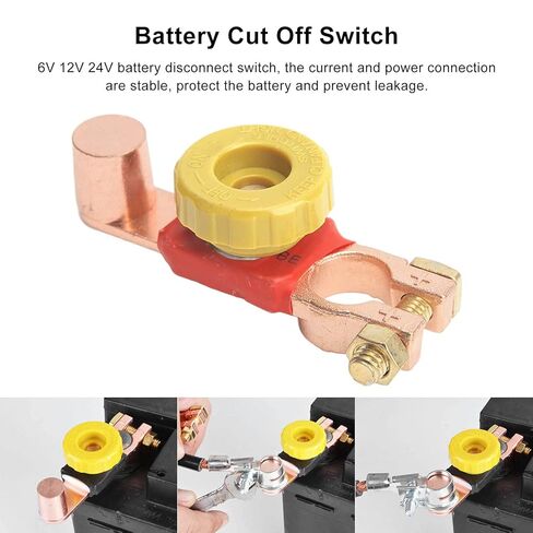 6V 12V 24V Car Battery Disconnect Switch, Top Post Battery Disconnect Switch, Power Cut Off Positive Battery Terminal Connector, for Car RV ATV in Saudi Arabia