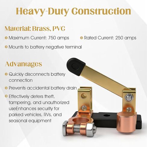 Top Post Knife Blade Master Switch 12v 24v Battery Disconnect Cut Off for Auto Car Rv Marine Boat Truck, Negative Vertical Mount, Kill Switch for Vehicle Safety in Kuwait