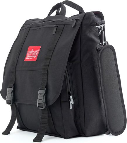 Manhattan Portage Commuter Laptop Bag 3-Way Carry Professional Messenger Backpack with 17" Padded Laptop Sleeve Dual Buckle Flap & Luggage Strap Hybrid Work & College Travel Bag in Saudi Arabia