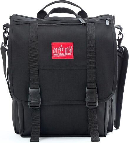 Manhattan Portage Commuter Laptop Bag 3-Way Carry Professional Messenger Backpack with 17" Padded Laptop Sleeve Dual Buckle Flap & Luggage Strap Hybrid Work & College Travel Bag in Saudi Arabia