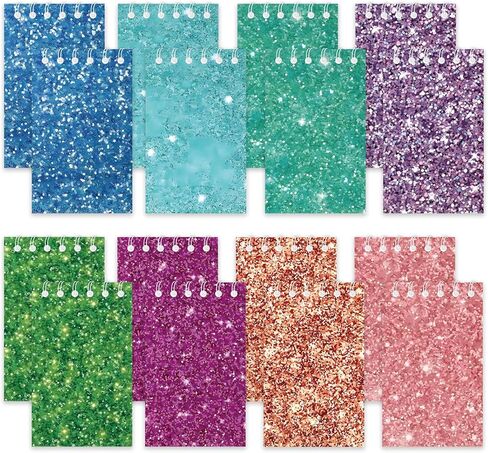 24Pcs Colorful Flash Theme Mini Notebooks Birthday Party Supplies Favors Goodie Bag Stuffers Glitter Colorful Little Pocket NotePads Gift Rewards Supplies for Party 8 Styles 25 Pages Each in Saudi Arabia