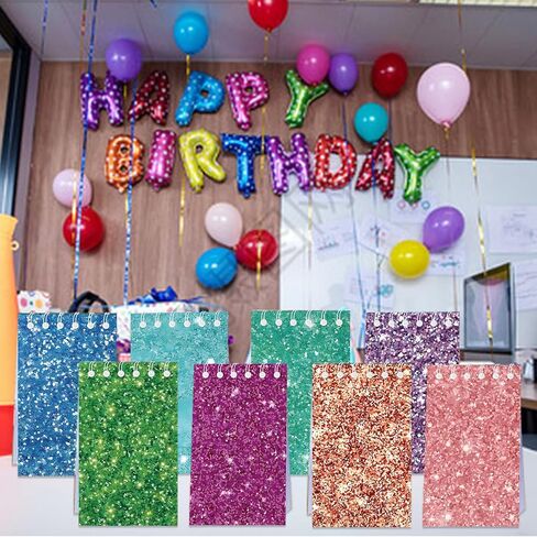 24Pcs Colorful Flash Theme Mini Notebooks Birthday Party Supplies Favors Goodie Bag Stuffers Glitter Colorful Little Pocket NotePads Gift Rewards Supplies for Party 8 Styles 25 Pages Each in Saudi Arabia