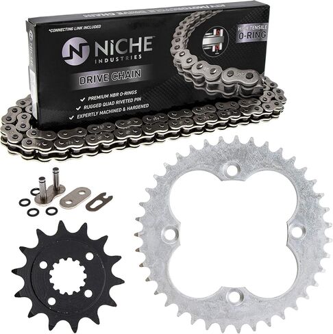 NICHE Drive Sprocket Chain Combo for Honda Sportrax 400 TRX400EX TRX400X Front 14 Rear 39 Tooth 520V-X X-Ring 88 Links in Kuwait