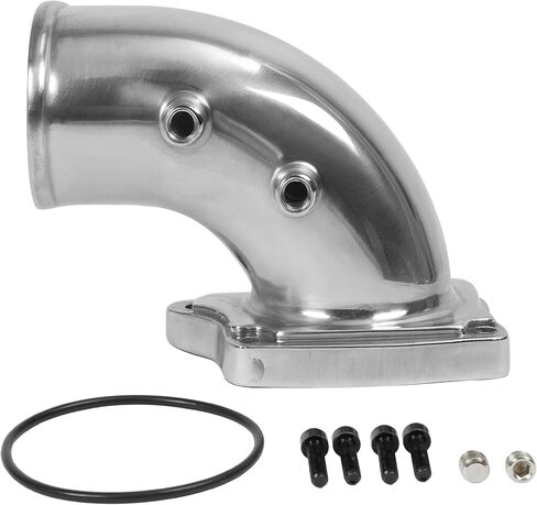 أنبوب الكوع مدخل الهواء التوربيني متوافق مع 2003-2007 Ford F-250 F-350 F-450 F-550 Super Duty Excursion 6.0L 363ci OHV V8 ديزل توربو ألومنيوم مطلي بمسحوق أسود in Saudi Arabia