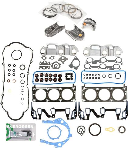 Evergreen SA-9761229077-2 Full Gasket Set Bearings Rings Compatible With/For 93-95 Pontiac Chevy Buick 3.1L Vin M in Saudi Arabia