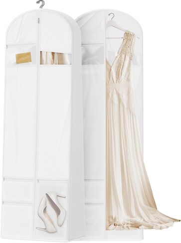 Lazebox 3 packs Garment Bag for Closet Storage and Travel with Zipper Pocket, Heavy Duty Waterproof Hanging Suit Bag with Handles for Suits, Coats, Jackets, Shirts in Kuwait