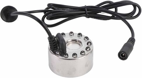 ضباب صانع الضباب مع 12 أضواء LED متغيرة الألوان، مرطب رذاذ من سبائك الزنك للنافورة، البركة، الجنينة، المزهرية، حمام الطيور (قابس الولايات المتحدة) in Kuwait
