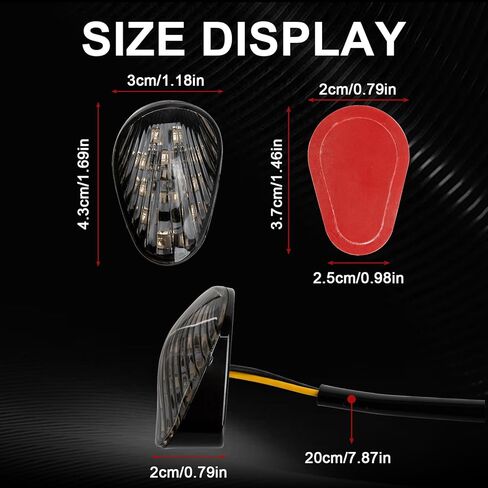 إشارات الانعطاف LED للدراجات النارية - مصابيح إشارة الانعطاف الأمامية للدراجة النارية PSLER متوافقة مع YZF R1 R6 R6S FZ1 FZ6 FZ Fazer، زوج واحد، دخان in Kuwait