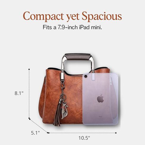 حقائب يد من الجلد النباتي البني من rofozzi للنساء، محفظة من الجلد الصناعي للنساء، محفظة كروس بمقبض علوي in Kuwait