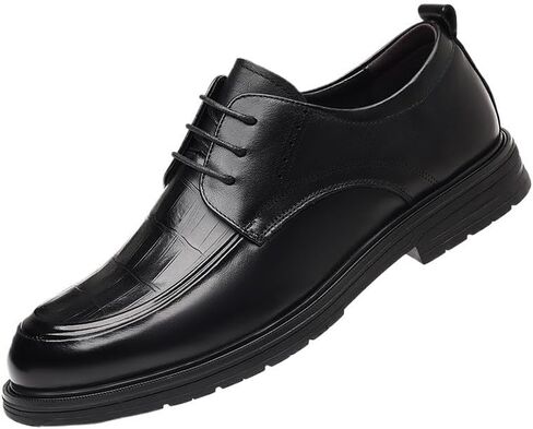 Men's Leather Formal Oxfords Classic Lace-up Comfortable Pointed Toe Derbys Dress Shoe Wedding Office Business Leather Shoe in Saudi Arabia