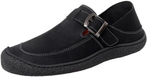 Men's Slip-on Loafers Shoes Casual Rubber Shoes Round-toed flat-bottomed Versatile Comfortable Breathable Non-slip Loafers for Men in Saudi Arabia