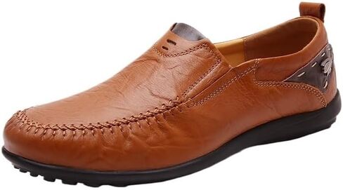 Shoes Men's Casual Slip-on Loafers Comfortable Low-top Soft-soled Oxford Shoes Men Versatile Flat Shoes for Wedding Parties Work in Saudi Arabia