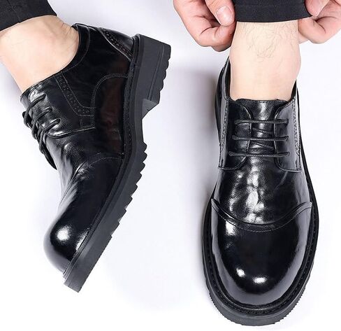 Men's Leather Formal Oxfords Classic Lace-up Comfortable Pointed Toe Dress Shoe Weddingfor Business Derby Shoes in Saudi Arabia