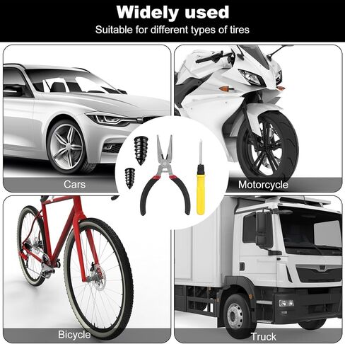 60 قطعة من سدادات الإطارات، براغي إصلاح الإطارات مع مفك براغي 2 في 1 وكماشة أنف بإبرة، مجموعة سدادات الإطارات ذاتية التنصت لإصلاح الثقب السريع في إطارات السيارات والدراجات النارية والشاحنات in Kuwait