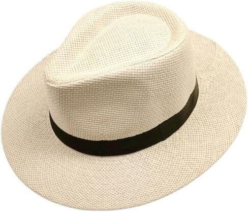 Summer Straw Sun Hats for Women Men, Wide Brim UV Protection, Unisex Oversize Jazz Top Hat for Big Heads, Foldable Beach Hat in Saudi Arabia