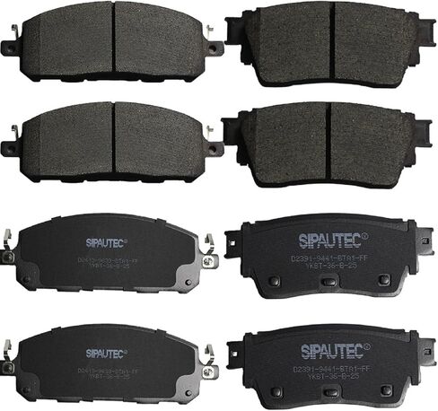 SIPAUTEC-Front and Rear Brake Pad Set 4-Wheel Set Ceramic Disc Brake Pads Replacement For 2022-2024 Infiniti QX60/Nissan Pathfinder/ARIYA/Mitsubishi Outlander in Kuwait