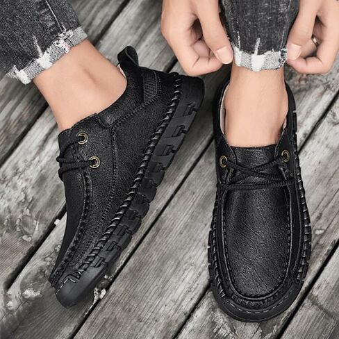 Shoes Men's Fashionable Thick-soled Lace-up Casual Shoes Low-top Soft-soled Non-slip Oxford Shoes Men Versatile Breathable Shoes for Travel Driving in Saudi Arabia