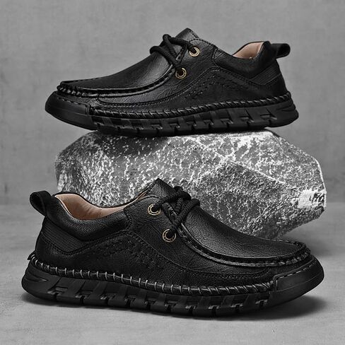 Shoes Men's Fashionable Thick-soled Lace-up Casual Shoes Low-top Soft-soled Non-slip Oxford Shoes Men Versatile Breathable Shoes for Travel Driving in Saudi Arabia
