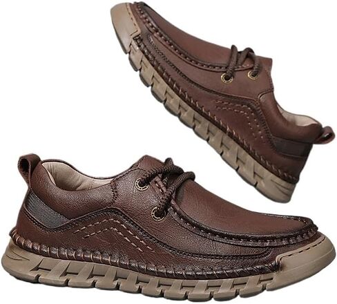 Shoes Men's Fashionable Thick-soled Lace-up Casual Shoes Low-top Soft-soled Non-slip Oxford Shoes Men Versatile Breathable Shoes for Travel Driving in Saudi Arabia