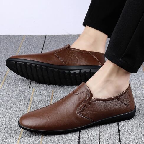 Men's Casual Slip-on Shoes flat-heeled Round-toe Rubber Shoes Breathable Versatile Soft-soled Comfortable Shoes for Men in Saudi Arabia