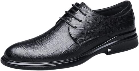 Men's Business Dress Casual Shoes Round-toe Mid-heeled Lace-up Shoes wear-resistant Breathable Versatile Soft-soled Comfortable Shoes for Men in Saudi Arabia