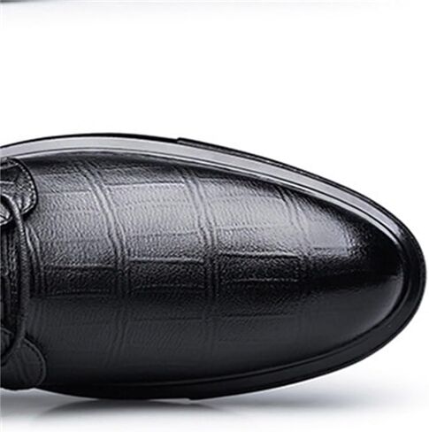 Men's Business Dress Casual Shoes Round-toe Mid-heeled Lace-up Shoes wear-resistant Breathable Versatile Soft-soled Comfortable Shoes for Men in Saudi Arabia