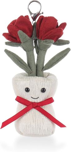 Apricot Lamb Rose Vase Cute Keychain, Soft Stuffed Plush Toy Keyring for Kids' Backpack, Purse, 6 Inches in Saudi Arabia