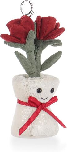 Apricot Lamb Rose Vase Cute Keychain, Soft Stuffed Plush Toy Keyring for Kids' Backpack, Purse, 6 Inches in Saudi Arabia