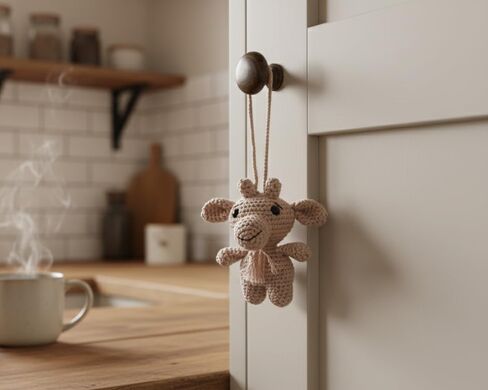 مكتب الماعز أو ديكور المنزل، سحر السيارة، زخرفة حيوانات أميجورومي اللطيفة المصنوعة يدويًا من الكروشيه لمرآة الرؤية الخلفية، هدية فريدة لمحبي الحيوانات، نمط مزرعة مصنوع يدويًا in Kuwait