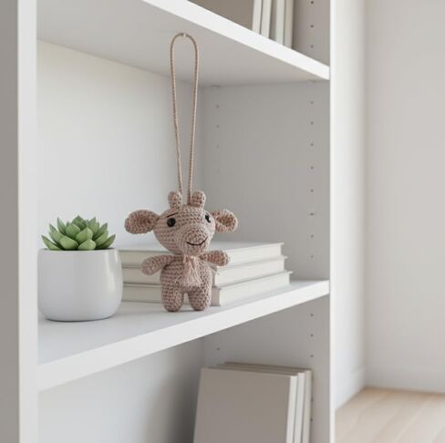 مكتب الماعز أو ديكور المنزل، سحر السيارة، زخرفة حيوانات أميجورومي اللطيفة المصنوعة يدويًا من الكروشيه لمرآة الرؤية الخلفية، هدية فريدة لمحبي الحيوانات، نمط مزرعة مصنوع يدويًا in Kuwait