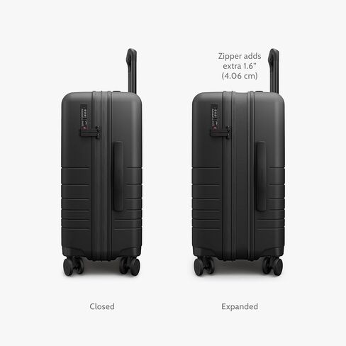 حقيبة مونوس قابلة للتوسيع (22 بوصة)، حقيبة دوارة خفيفة الوزن مع قفل TSA، معتمدة من شركة الطيران، أسود منتصف الليل in Kuwait