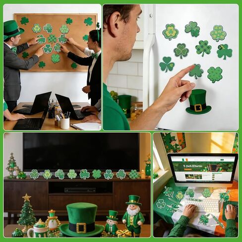 108 قطعة من أقلام عيد القديس باتريك والملاحظات اللاصقة السائبة باللون الأخضر نبات النفل مذكرة لاصقة مع أشرطة هدايا زملاء العمل لهدايا عيد القديس باتريك الثابتة والمكاتب والفصول الدراسية in Kuwait