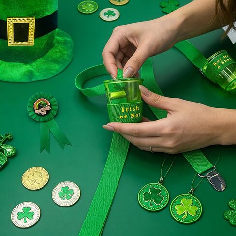 مجموعة أزياء عيد القديس باتريك مكونة من 9 قطع، تتضمن قبعة Leprechaun لحية الكبار الأيرلندية المنقوشة باللون الأخضر وزوجًا من الجوارب الطويلة وكوبين وشارة للرجال والنساء in Kuwait