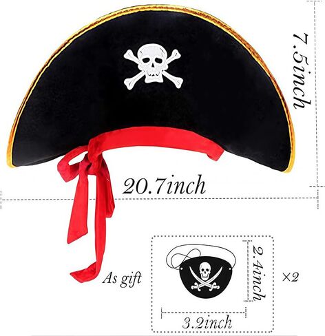 طقم قبعات القراصنة للهالوين مكون من 4 قطع ملحقات القراصنة قبعات الحفلات الممتعة زي حفلات الكبار تحت عنوان القراصنة لوازم الحفلات in Kuwait