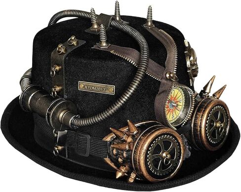 قبعة Steampunk للرجال للحفلات التنكرية Gears مع نظارات سوداء in Saudi Arabia