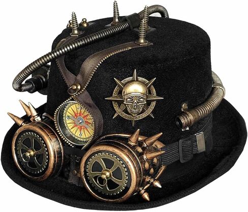قبعة Steampunk للرجال للحفلات التنكرية Gears مع نظارات سوداء in Saudi Arabia