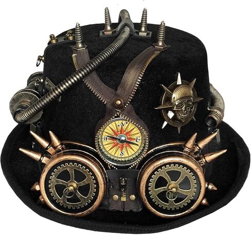 قبعة Steampunk للرجال للحفلات التنكرية Gears مع نظارات سوداء in Saudi Arabia