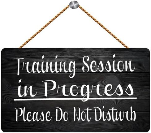 Wooden Sign For Front Door Training Session In Progress Please Do Not Disturb CustomRustic Wooden Plank Design Hanging Sign 12 x 6 Inch in Saudi Arabia