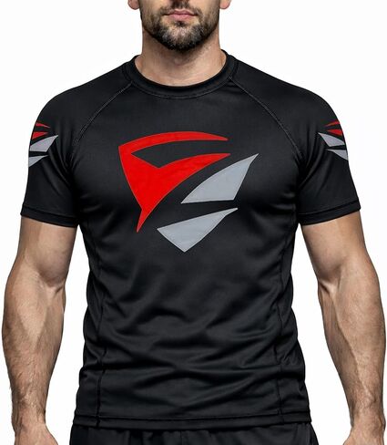 Zed Honra - قميص رجالي مقاس 1 بوصة من Rash Guard - قميص ضغط لتدريبات Jujitsu وBJJ وNo Gi وMMA | كم قصير in Kuwait